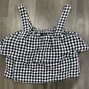Madewell checkered print flowy top matching set to skirt